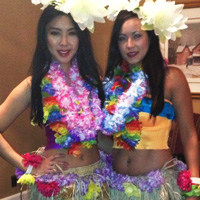 Hawaiian Greeters      Make your event tropical with our Hawaiian themed greeters! Our Hawaiian greeters can also perform a Hula show! 