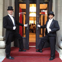 Men in Tails Give your guests the VIP treatment! Our gentlemen in top hats and tails add glamour and class to your event!